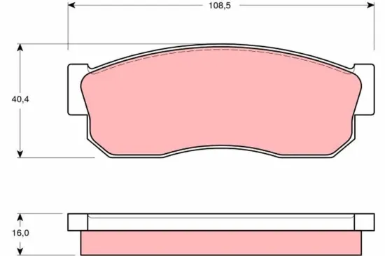 Bremsbelagsatz, Scheibenbremse TRW GDB288 Bild Bremsbelagsatz, Scheibenbremse TRW GDB288