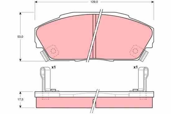 Bremsbelagsatz, Scheibenbremse Vorderachse TRW GDB3034 Bild Bremsbelagsatz, Scheibenbremse Vorderachse TRW GDB3034