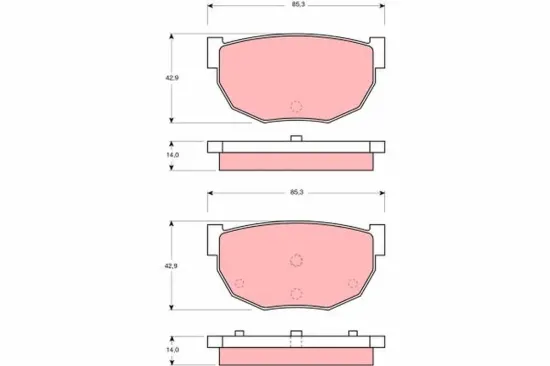 Bremsbelagsatz, Scheibenbremse Hinterachse TRW GDB306 Bild Bremsbelagsatz, Scheibenbremse Hinterachse TRW GDB306