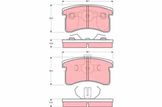 Bremsbelagsatz, Scheibenbremse TRW GDB3126 Bild Bremsbelagsatz, Scheibenbremse TRW GDB3126