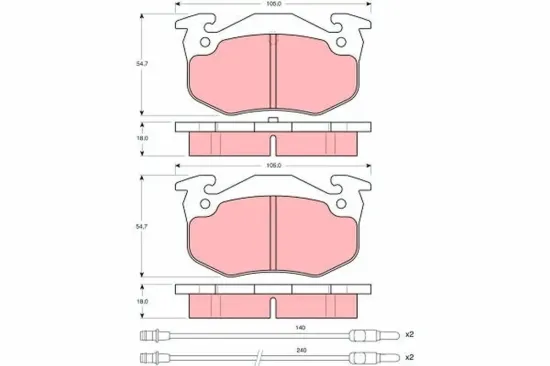 Bremsbelagsatz, Scheibenbremse TRW GDB313 Bild Bremsbelagsatz, Scheibenbremse TRW GDB313