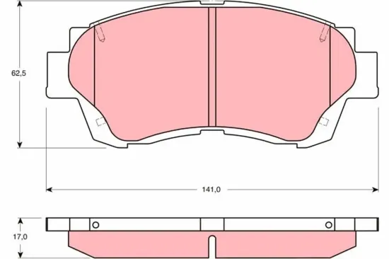 Bremsbelagsatz, Scheibenbremse Vorderachse TRW GDB3155 Bild Bremsbelagsatz, Scheibenbremse Vorderachse TRW GDB3155