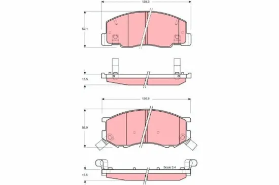 Bremsbelagsatz, Scheibenbremse TRW GDB3157 Bild Bremsbelagsatz, Scheibenbremse TRW GDB3157