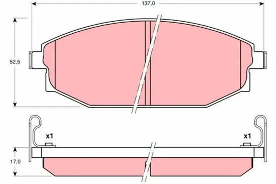 Bremsbelagsatz, Scheibenbremse TRW GDB3232 Bild Bremsbelagsatz, Scheibenbremse TRW GDB3232