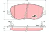Bremsbelagsatz, Scheibenbremse Vorderachse TRW GDB3235 Bild Bremsbelagsatz, Scheibenbremse Vorderachse TRW GDB3235
