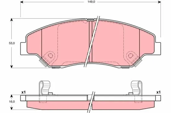 Bremsbelagsatz, Scheibenbremse TRW GDB3241 Bild Bremsbelagsatz, Scheibenbremse TRW GDB3241