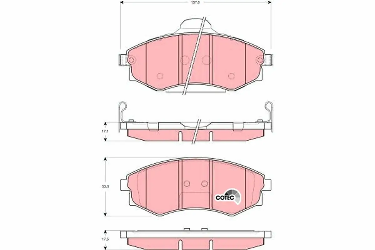 Bremsbelagsatz, Scheibenbremse TRW GDB3256 Bild Bremsbelagsatz, Scheibenbremse TRW GDB3256