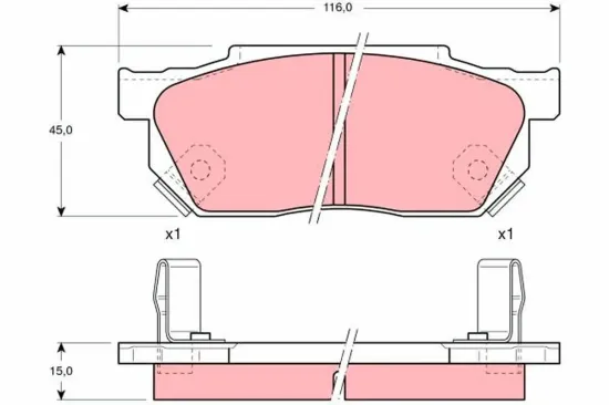 Bremsbelagsatz, Scheibenbremse TRW GDB325 Bild Bremsbelagsatz, Scheibenbremse TRW GDB325