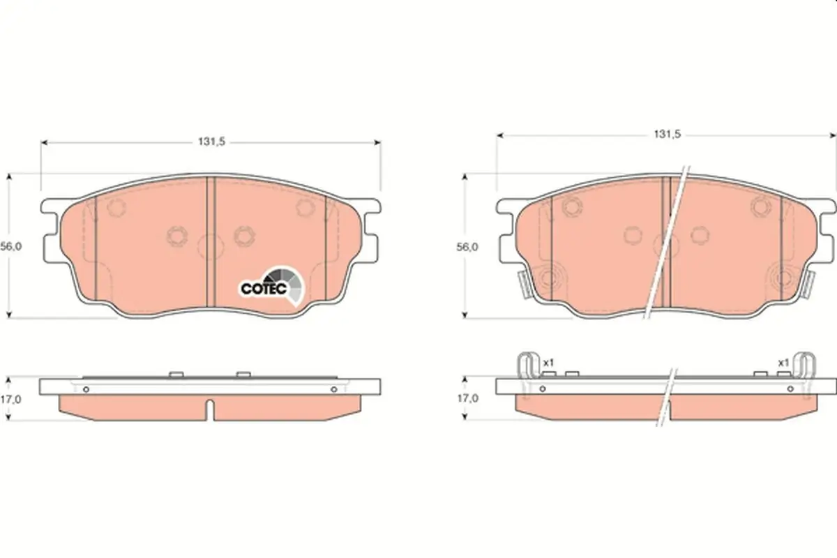 Bremsbelagsatz, Scheibenbremse TRW GDB3309 Bild Bremsbelagsatz, Scheibenbremse TRW GDB3309