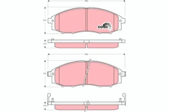 Bremsbelagsatz, Scheibenbremse TRW GDB3340 Bild Bremsbelagsatz, Scheibenbremse TRW GDB3340