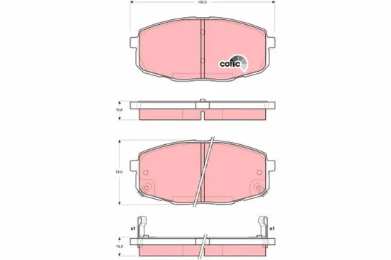 Bremsbelagsatz, Scheibenbremse TRW GDB3342 Bild Bremsbelagsatz, Scheibenbremse TRW GDB3342