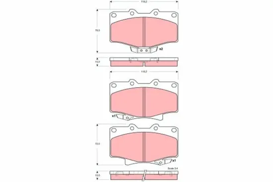 Bremsbelagsatz, Scheibenbremse TRW GDB3383 Bild Bremsbelagsatz, Scheibenbremse TRW GDB3383