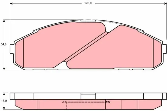 Bremsbelagsatz, Scheibenbremse Vorderachse TRW GDB3394 Bild Bremsbelagsatz, Scheibenbremse Vorderachse TRW GDB3394