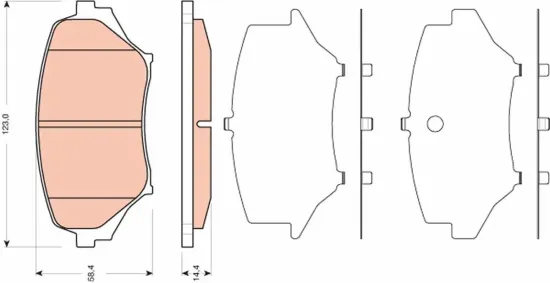 Bremsbelagsatz, Scheibenbremse Vorderachse TRW GDB3401 Bild Bremsbelagsatz, Scheibenbremse Vorderachse TRW GDB3401