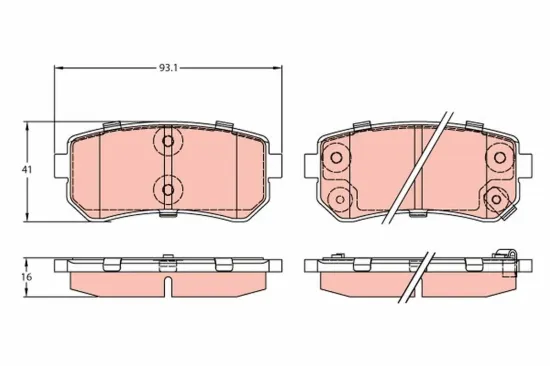 Bremsbelagsatz, Scheibenbremse TRW GDB3421 Bild Bremsbelagsatz, Scheibenbremse TRW GDB3421