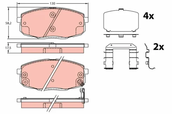 Bremsbelagsatz, Scheibenbremse TRW GDB3450 Bild Bremsbelagsatz, Scheibenbremse TRW GDB3450