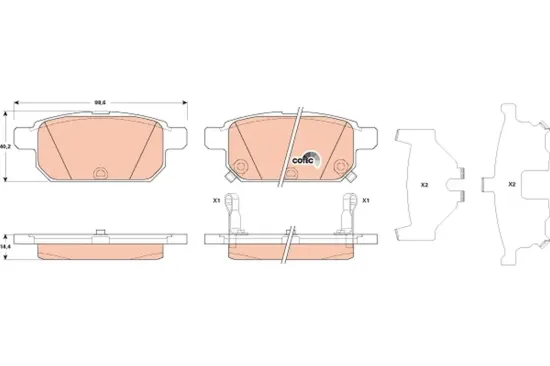 Bremsbelagsatz, Scheibenbremse TRW GDB3529 Bild Bremsbelagsatz, Scheibenbremse TRW GDB3529