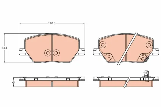 Bremsbelagsatz, Scheibenbremse TRW GDB3629 Bild Bremsbelagsatz, Scheibenbremse TRW GDB3629