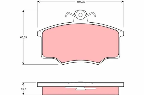 Bremsbelagsatz, Scheibenbremse Vorderachse TRW GDB403 Bild Bremsbelagsatz, Scheibenbremse Vorderachse TRW GDB403