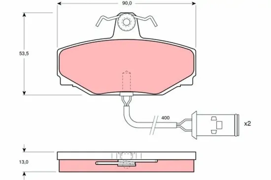 Bremsbelagsatz, Scheibenbremse TRW GDB412 Bild Bremsbelagsatz, Scheibenbremse TRW GDB412