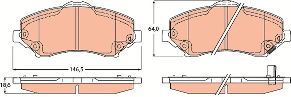 Bremsbelagsatz, Scheibenbremse TRW GDB4605