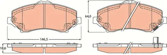 Bremsbelagsatz, Scheibenbremse TRW GDB4605 Bild Bremsbelagsatz, Scheibenbremse TRW GDB4605