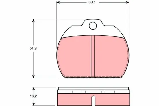 Bremsbelagsatz, Scheibenbremse Vorderachse TRW GDB591 Bild Bremsbelagsatz, Scheibenbremse Vorderachse TRW GDB591