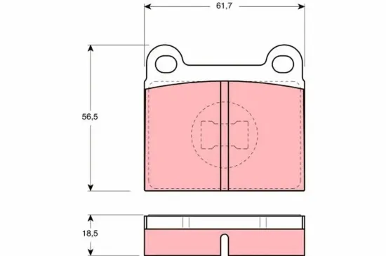 Bremsbelagsatz, Scheibenbremse Vorderachse TRW GDB663 Bild Bremsbelagsatz, Scheibenbremse Vorderachse TRW GDB663