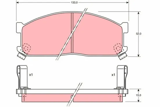 Bremsbelagsatz, Scheibenbremse TRW GDB737 Bild Bremsbelagsatz, Scheibenbremse TRW GDB737