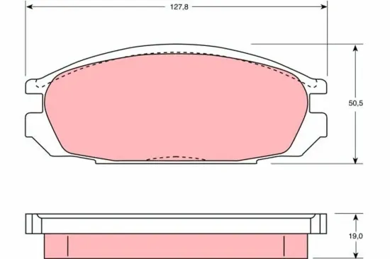 Bremsbelagsatz, Scheibenbremse Hinterachse TRW GDB745 Bild Bremsbelagsatz, Scheibenbremse Hinterachse TRW GDB745