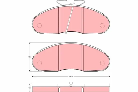 Bremsbelagsatz, Scheibenbremse TRW GDB827 Bild Bremsbelagsatz, Scheibenbremse TRW GDB827