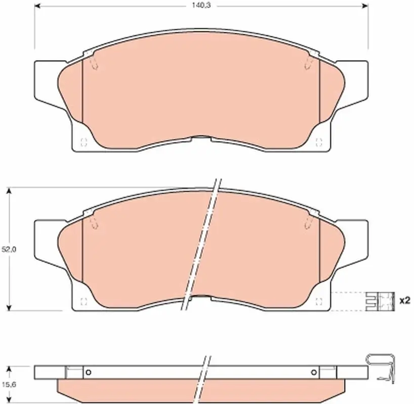 Bremsbelagsatz, Scheibenbremse TRW GDB877 Bild Bremsbelagsatz, Scheibenbremse TRW GDB877