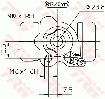 Radbremszylinder Hinterachse links TRW BWA154 Bild Radbremszylinder Hinterachse links TRW BWA154