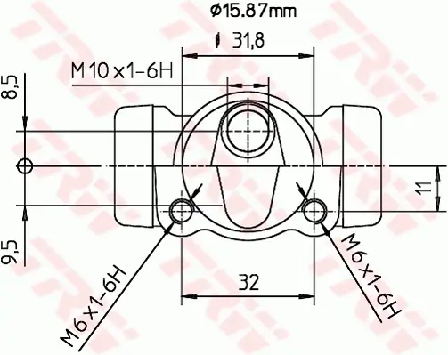 Radbremszylinder Hinterachse TRW BWB139 Bild Radbremszylinder Hinterachse TRW BWB139