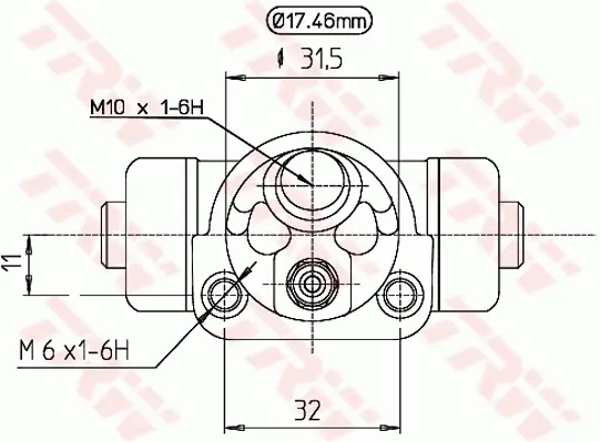 Radbremszylinder Hinterachse TRW BWC175 Bild Radbremszylinder Hinterachse TRW BWC175