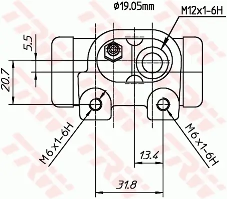 Radbremszylinder Hinterachse TRW BWD307T Bild Radbremszylinder Hinterachse TRW BWD307T