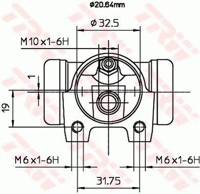 Radbremszylinder Hinterachse TRW BWF245 Bild Radbremszylinder Hinterachse TRW BWF245