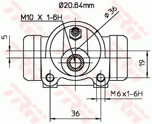Radbremszylinder Hinterachse TRW BWF279 Bild Radbremszylinder Hinterachse TRW BWF279