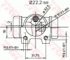 Radbremszylinder Hinterachse links TRW BWH140 Bild Radbremszylinder Hinterachse links TRW BWH140