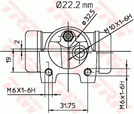 Radbremszylinder Hinterachse links TRW BWH140 Bild Radbremszylinder Hinterachse links TRW BWH140