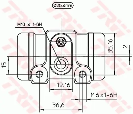 Radbremszylinder TRW BWL201 Bild Radbremszylinder TRW BWL201