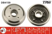 Bremstrommel Hinterachse TRW DB4159