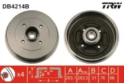 Bremstrommel Hinterachse TRW DB4214B