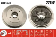 Bremstrommel Hinterachse TRW DB4238