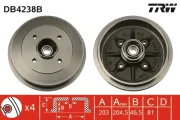 Bremstrommel Hinterachse TRW DB4238B