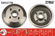 Bremstrommel Hinterachse TRW DB4277B