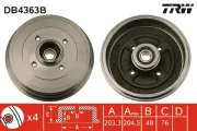Bremstrommel Hinterachse TRW DB4363B