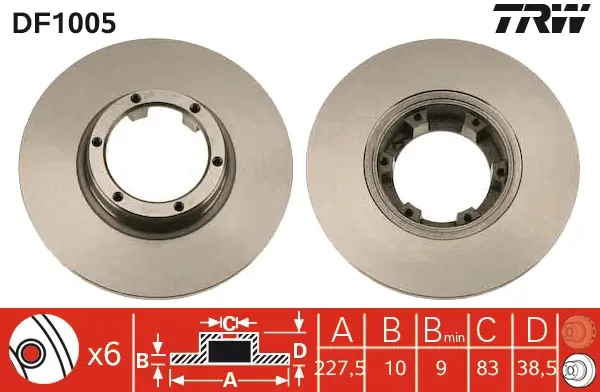 Bremsscheibe TRW DF1005