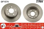 Bremsscheibe Hinterachse TRW DF1574