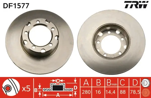 Bremsscheibe Vorderachse TRW DF1577